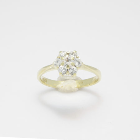 Gouden vintage ring met zirkonia