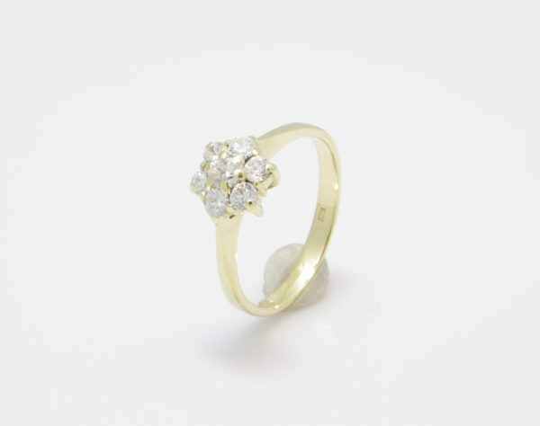 Gouden vintage ring met zirkonia