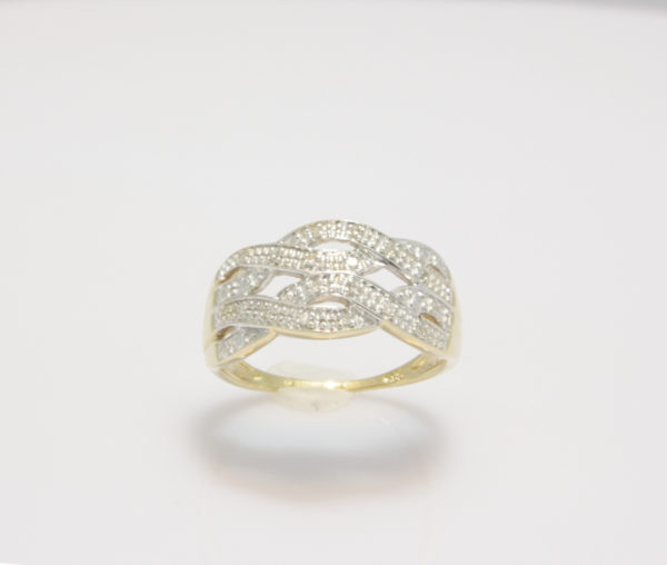 Gouden fantasie ring met diamant