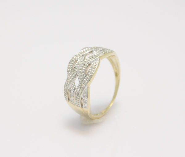 Gouden fantasie ring met diamant