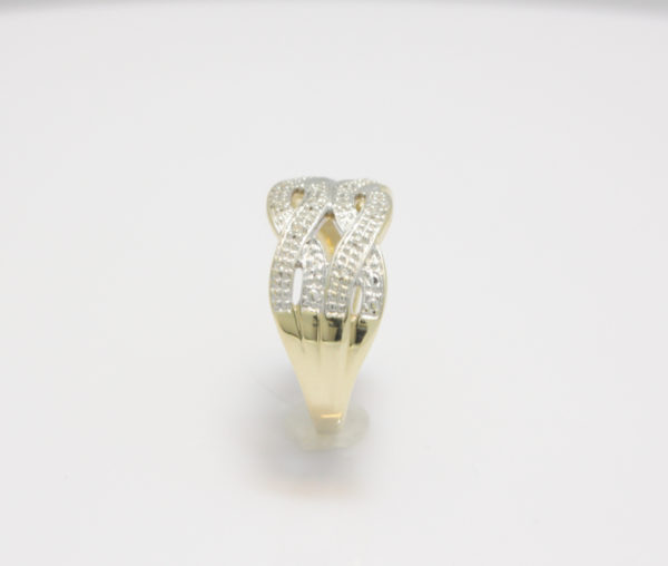 Gouden fantasie ring met diamant