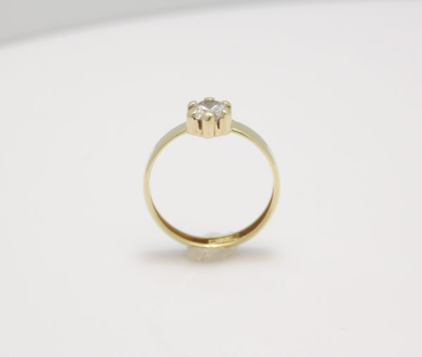 Gouden solitair ring met zirkonia