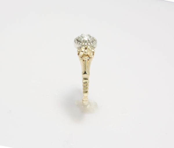 Gouden art deco vintage solitair ring met diamant