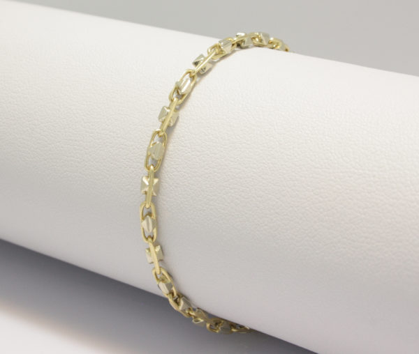 Bi-color gouden unisex armband rond