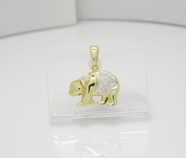 Gouden hanger beer met zirkonia