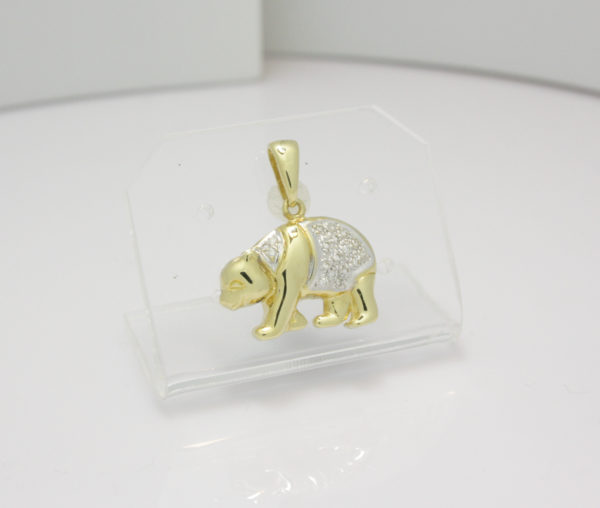 Gouden hanger beer met zirkonia