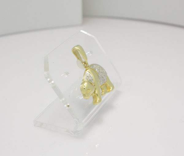 Gouden hanger beer met zirkonia