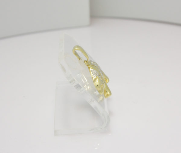 Gouden hanger beer met zirkonia