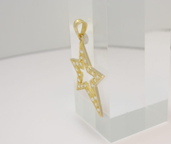 Gouden hanger ster met zirkonia
