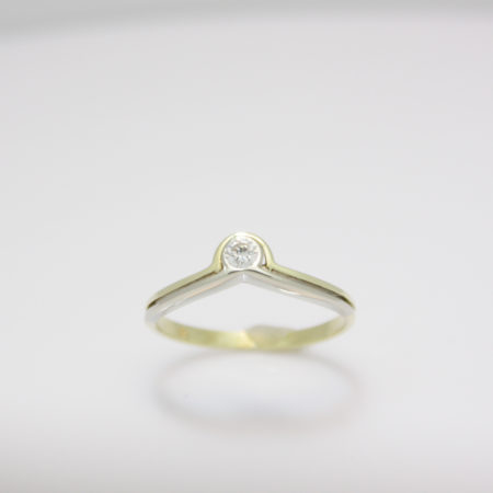 Bi-color gouden ring met diamant