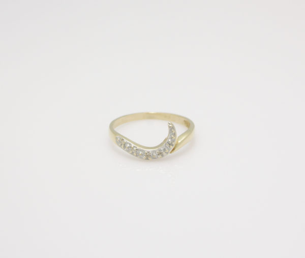 Gouden fantasie ring met diamant