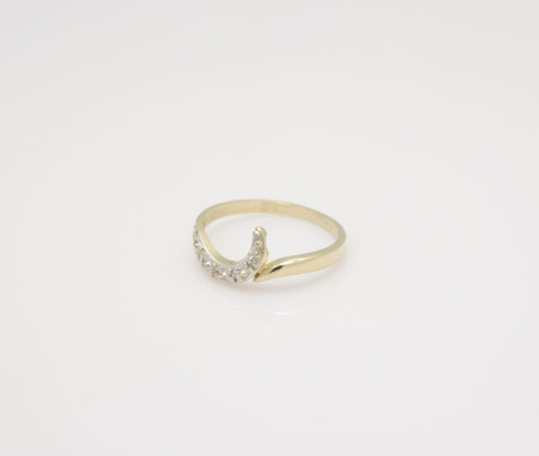Gouden fantasie ring met diamant