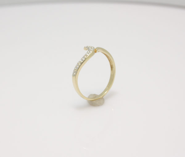 Gouden fantasie ring met diamant