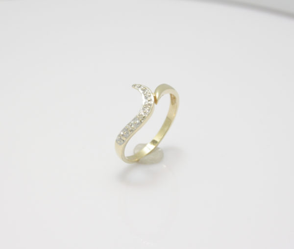 Gouden fantasie ring met diamant