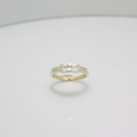 Bi-color gouden ring met diamant