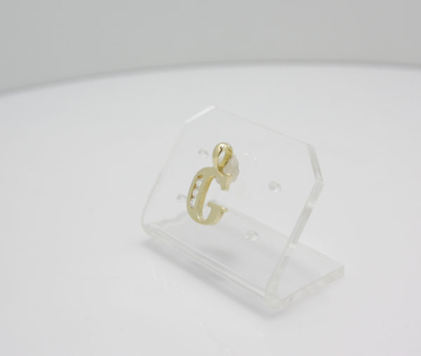 Gouden hanger letter G met zirkonia