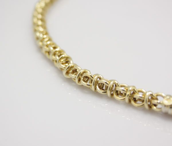 Gouden collier unieke schakel 45 cm