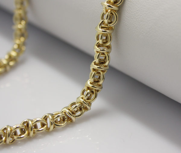 Gouden collier unieke schakel 45 cm