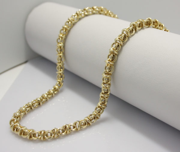 Gouden collier unieke schakel 45 cm