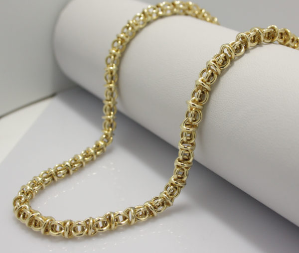 Gouden collier unieke schakel 45 cm