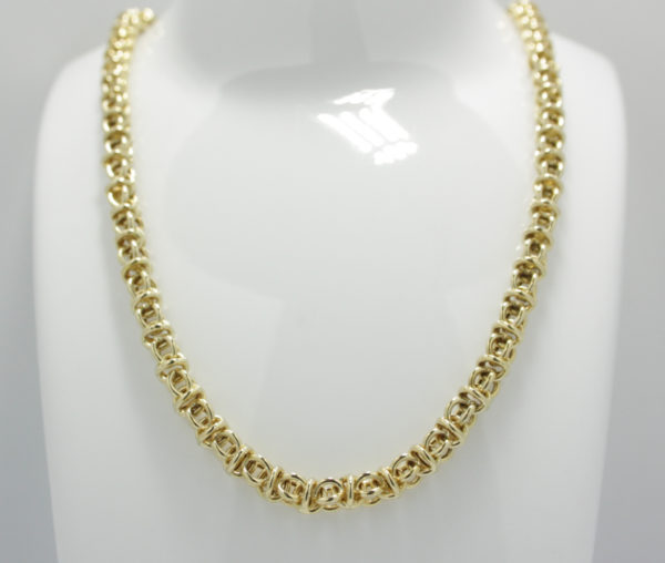 Gouden collier unieke schakel 45 cm
