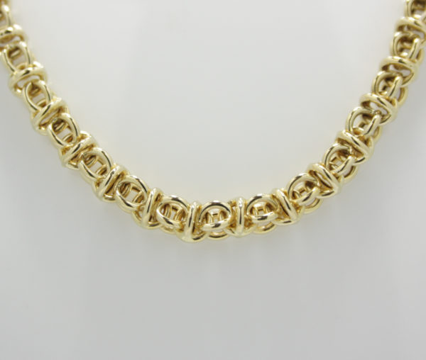 Gouden collier unieke schakel 45 cm