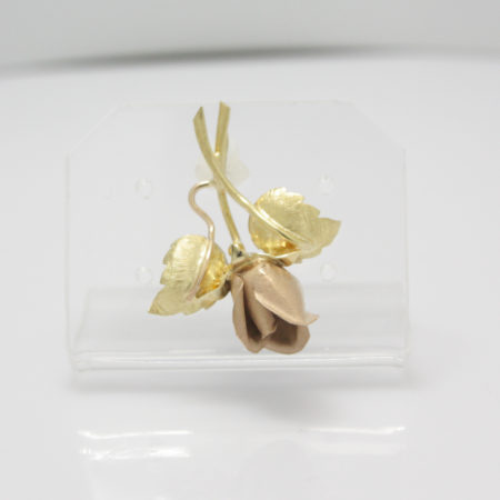 Bi-color vintage gouden roos hanger