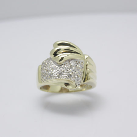 Gouden ring strikje met zirkonia