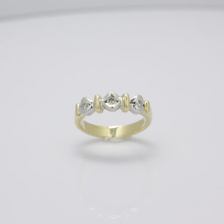 Bi-color gouden ring met diamant