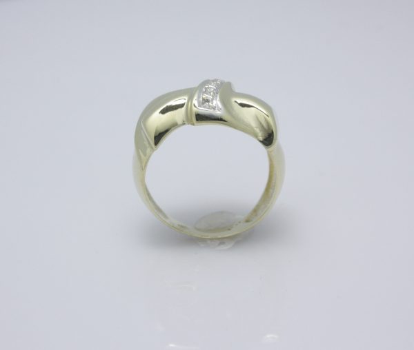 Gouden ring strikje met zirkonia