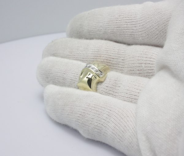 Gouden ring strikje met zirkonia