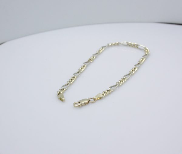 Bi-color gouden armband figaro schakel