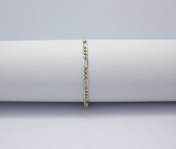 Bi-color gouden armband figaro schakel