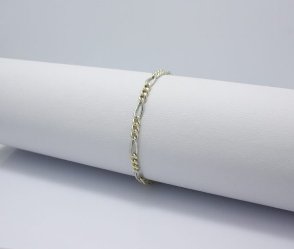 Bi-color gouden armband figaro schakel