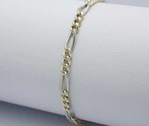 Bi-color gouden armband figaro schakel