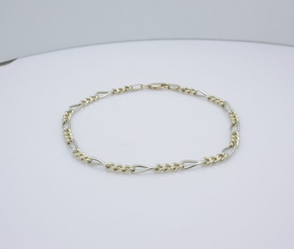 Bi-color gouden armband figaro schakel