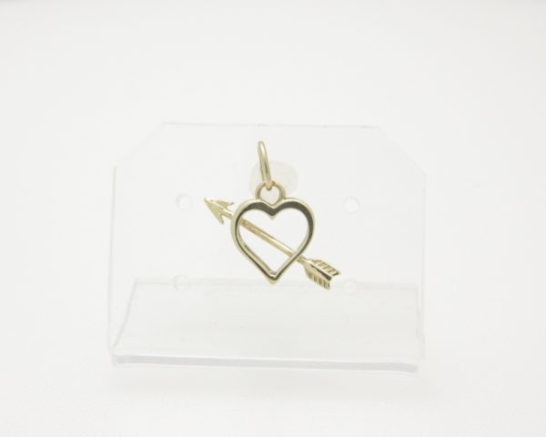 Gouden hanger hart met pijl