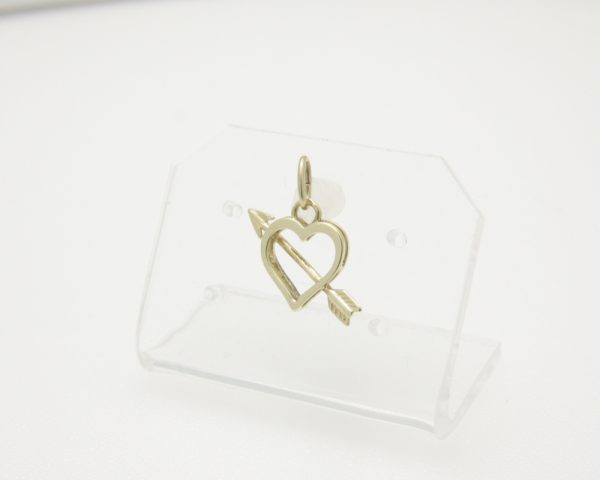 Gouden hanger hart met pijl
