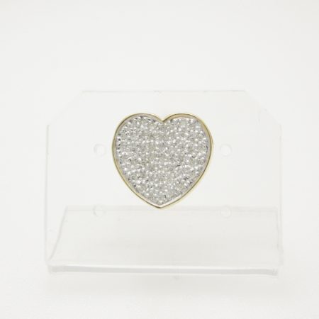 Gouden hanger hart met diamant