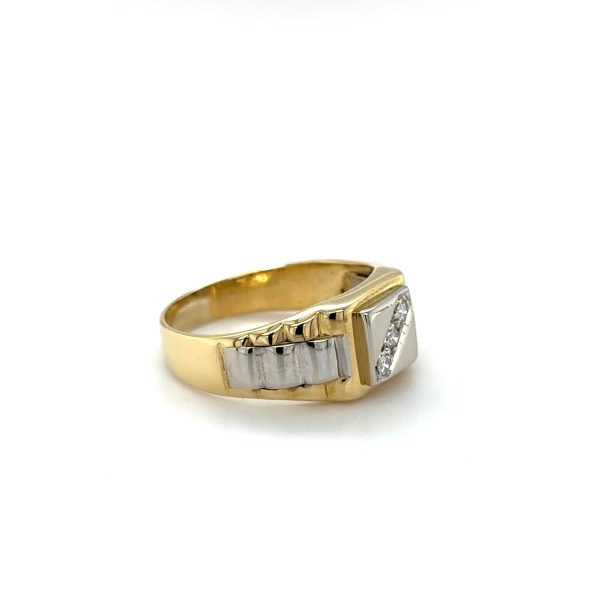 Bi-color gouden heren Rolex ring met diamant