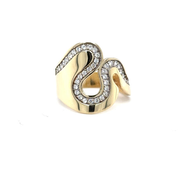 Gouden ring uniek met zirkonia